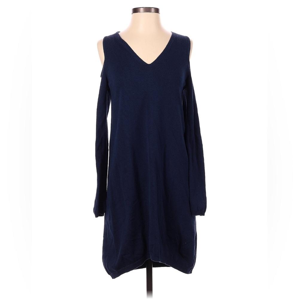 H by Halston Deep Blue Mini Sweater Dress
